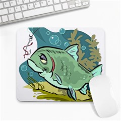 Fish Hook Worm Bait Water Hobby Large Mousepad by Sarkoni