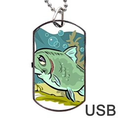 Fish Hook Worm Bait Water Hobby Dog Tag Usb Flash (one Side) by Sarkoni