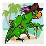 Parrot Hat Cartoon Captain Banner and Sign 4  x 4  Front