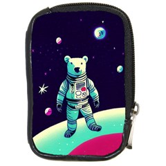 Bear Astronaut Futuristic Compact Camera Leather Case by Bedest