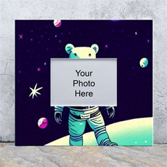 Bear Astronaut Futuristic White Wall Photo Frame 5  X 7  by Bedest