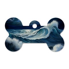 Waves Storm Sea Dog Tag Bone (one Side) by Bedest