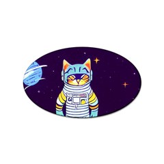 Cat Astronaut Space Retro Universe Sticker Oval (10 Pack) by Bedest