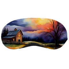 Rural Farm Fence Pathway Sunset Sleep Mask by Bedest