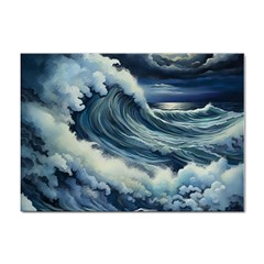 Waves Storm Sea Moon Landscape Sticker A4 (100 Pack) by Bedest