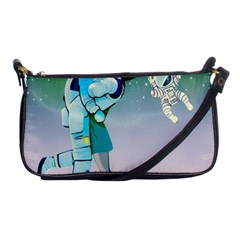 Astronaut Cat Retro Cute Alien Shoulder Clutch Bag by Bedest