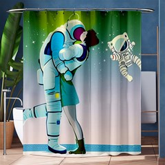 Astronaut Cat Retro Cute Alien Shower Curtain 60  X 72  (medium)  by Bedest