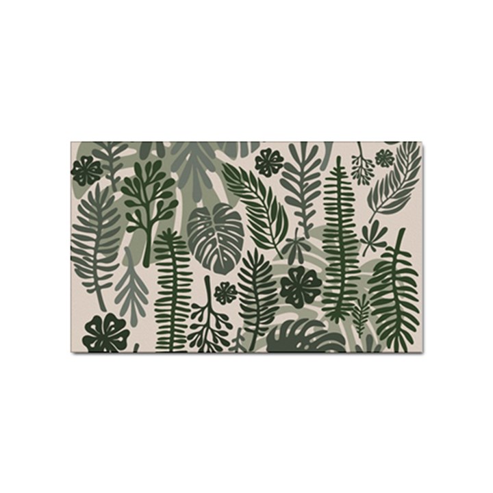 Plants Leaves Boho Botany Foliage Sticker (Rectangular)