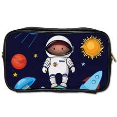 Boy Spaceman Space Rocket Ufo Planets Stars Toiletries Bag (two Sides) by Ndabl3x