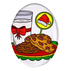 Milk Cookies Christmas Holidays Oval Glass Fridge Magnet (4 Pack) by Sarkoni