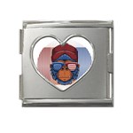 Gorilla Ape Zoo Mammal Usa Mega Link Heart Italian Charm (18mm) Front