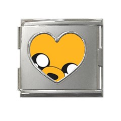 Adventure Time Cartoon Face Funny Happy Toon Mega Link Heart Italian Charm (18mm) by Bedest