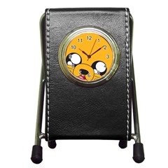 Adventure Time Cartoon Face Funny Happy Toon Pen Holder Desk Clock by Bedest