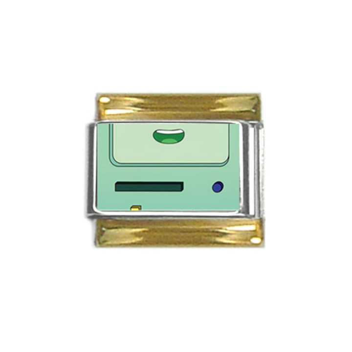 Adventure Time Bmo Beemo Green Gold Trim Italian Charm (9mm)