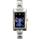 Stitch Love Cartoon Cute Space Rectangle Italian Charm Watch Front