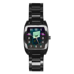 Bmo In Space  Adventure Time Beemo Cute Gameboy Stainless Steel Barrel Watch by Bedest