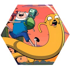 Finn And Jake Adventure Time Bmo Cartoon Wooden Puzzle Hexagon by Bedest