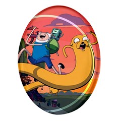 Finn And Jake Adventure Time Bmo Cartoon Oval Glass Fridge Magnet (4 Pack) by Bedest