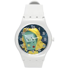 Cartoon Bmo Adventure Time Round Plastic Sport Watch (m) by Bedest