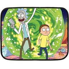 Rick And Morty Adventure Time Cartoon Fleece Blanket (mini) by Bedest