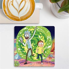 Rick And Morty Adventure Time Cartoon Uv Print Square Tile Coaster  by Bedest