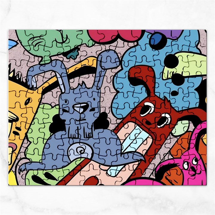 Graffiti Monster Street Theme Rectangular Jigsaw Puzzl