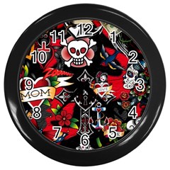 Graffiti Tatoo Skate Art Boom Wall Clock (black) by Bedest