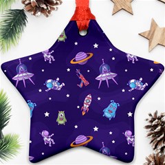 Space Seamless Pattern Star Ornament (two Sides) by Hannah976