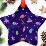 Space Seamless Pattern Star Ornament (Two Sides) Front