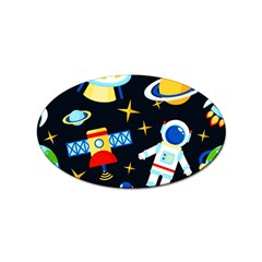 Space Seamless Pattern Cartoon Art Sticker Oval (100 Pack) by Hannah976