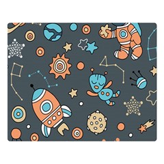 Space Seamless Pattern Art Premium Plush Fleece Blanket (large) by Hannah976