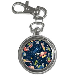 Seamless Pattern With Funny Aliens Cat Galaxy Key Chain Watches by Hannah976