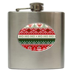 Ugly Sweater Merry Christmas  Hip Flask (6 Oz) by artworkshop