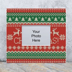 Merry Christmas  Pattern White Wall Photo Frame 5  X 7  by artworkshop