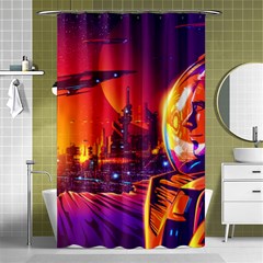 Far Future Human Colonization Shower Curtain 48  X 72  (small)  by Hannah976