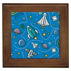 About Space Seamless Pattern Framed Tile by Hannah976