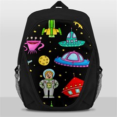 Seamless Pattern With Space Objects Ufo Rockets Aliens Hand Drawn Elements Space Backpack Bag by Hannah976