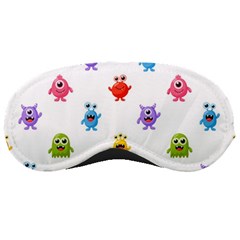 Seamless Pattern Cute Funny Monster Cartoon Isolated White Background Sleep Mask by Hannah976