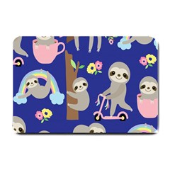 Hand Drawn Cute Sloth Pattern Background Small Doormat by Hannah976