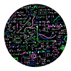 Math Linear Mathematics Education Circle Background Round Glass Fridge Magnet (4 Pack) by Hannah976