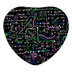 Math Linear Mathematics Education Circle Background Heart Glass Fridge Magnet (4 Pack) by Hannah976