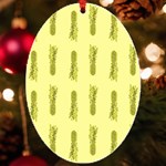 Yellow Pineapple UV Print Acrylic Ornament Oval Front