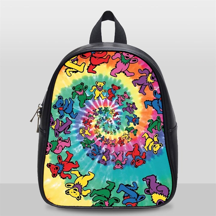 Grateful Dead Bears Tie Dye Vibrant Spiral School Bag (Small)