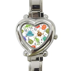 Dangerous Streptococcus Lactobacillus Staphylococcus Others Microbes Cartoon Style Vector Seamless P Heart Italian Charm Watch by Ravend