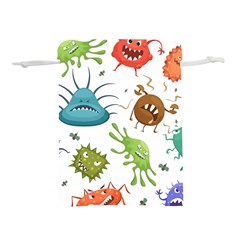 Dangerous Streptococcus Lactobacillus Staphylococcus Others Microbes Cartoon Style Vector Seamless P Lightweight Drawstring Pouch (m) by Ravend