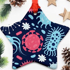 Seamless Pattern Microbes Virus Vector Illustration Star Ornament (two Sides) by Ravend