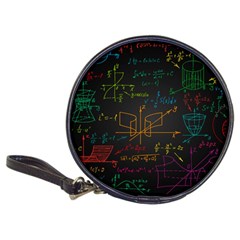 Mathematical Colorful Formulas Drawn By Hand Black Chalkboard Classic 20-cd Wallets by Ravend