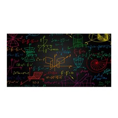 Mathematical Colorful Formulas Drawn By Hand Black Chalkboard Satin Wrap 35  X 70  by Ravend