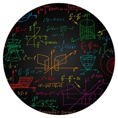 Mathematical Colorful Formulas Drawn By Hand Black Chalkboard Round Trivet by Ravend