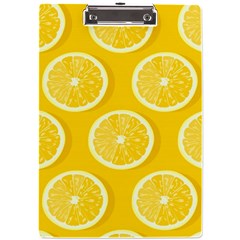 Lemon Fruits Slice Seamless Pattern A4 Acrylic Clipboard by Ravend